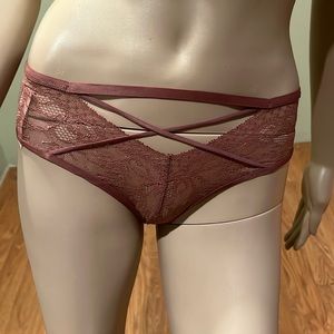 Victoria's Secret Cheeky Lace Panties In Brown Size XS